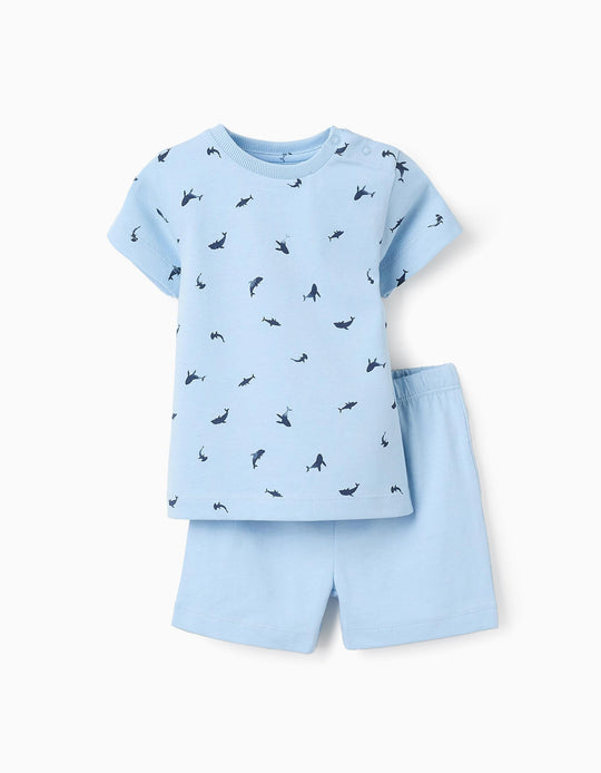 Cotton Pyjama with Motif for Baby Boys 'Dolphin', Blue