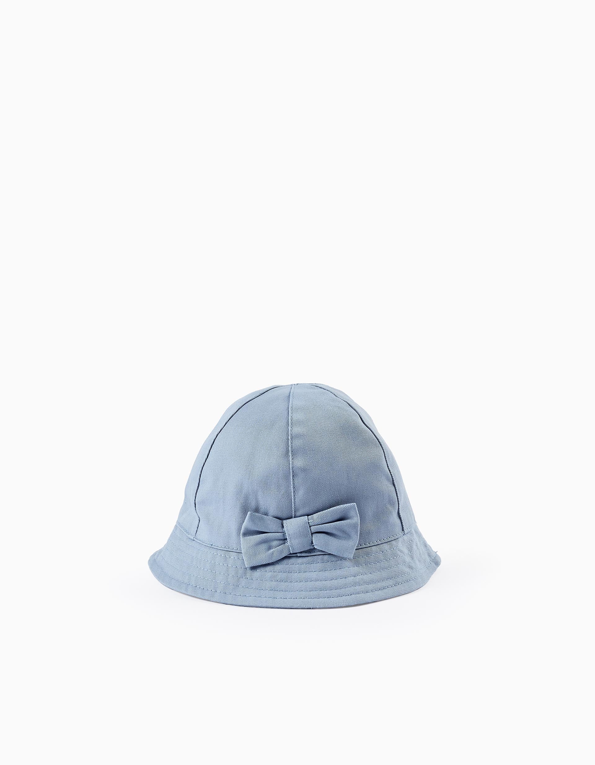 Twill Hat with Bow for Babies and Girls, Blue