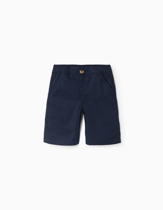 Poplin Shorts for Boys 'Midi', Dark Blue