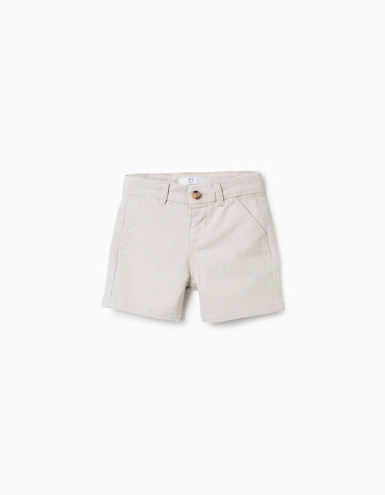 Chino Twill Shorts for Baby Boys, Beige