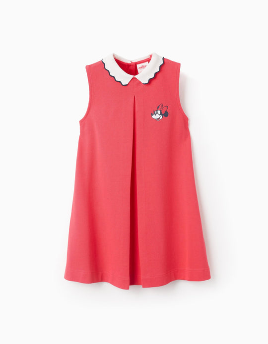 فستان قطن بيكيه للفتيات "ميني"، أحمر