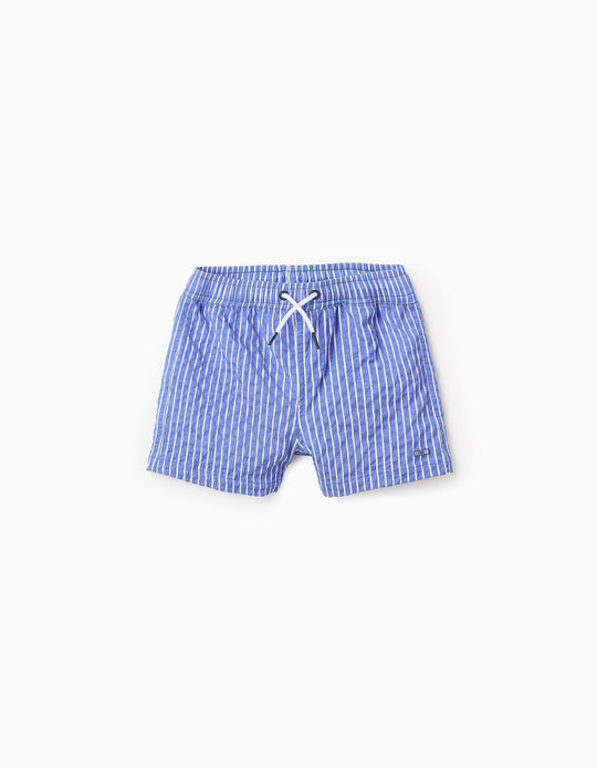 Striped Swim Shorts for Boys, Blue
