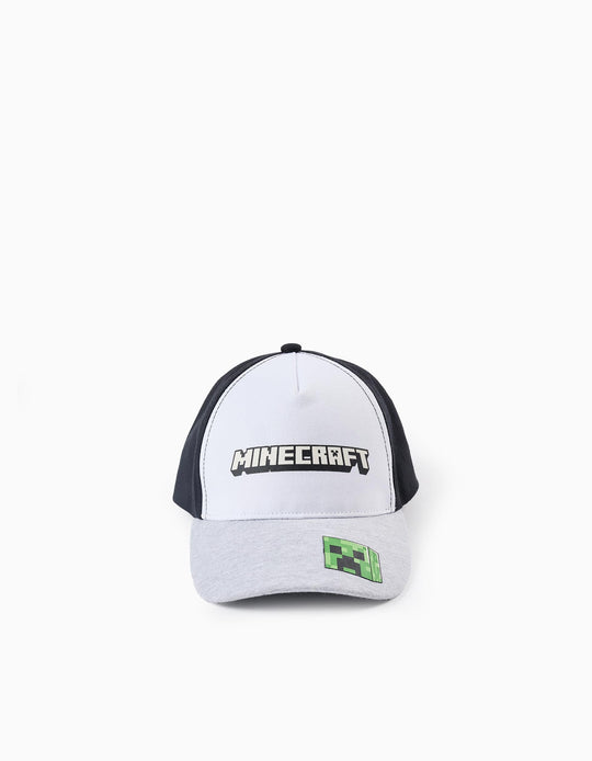 قبعة ثنائية القماش للأولاد ماينكرافت، أسود/أبيض/رمادي
