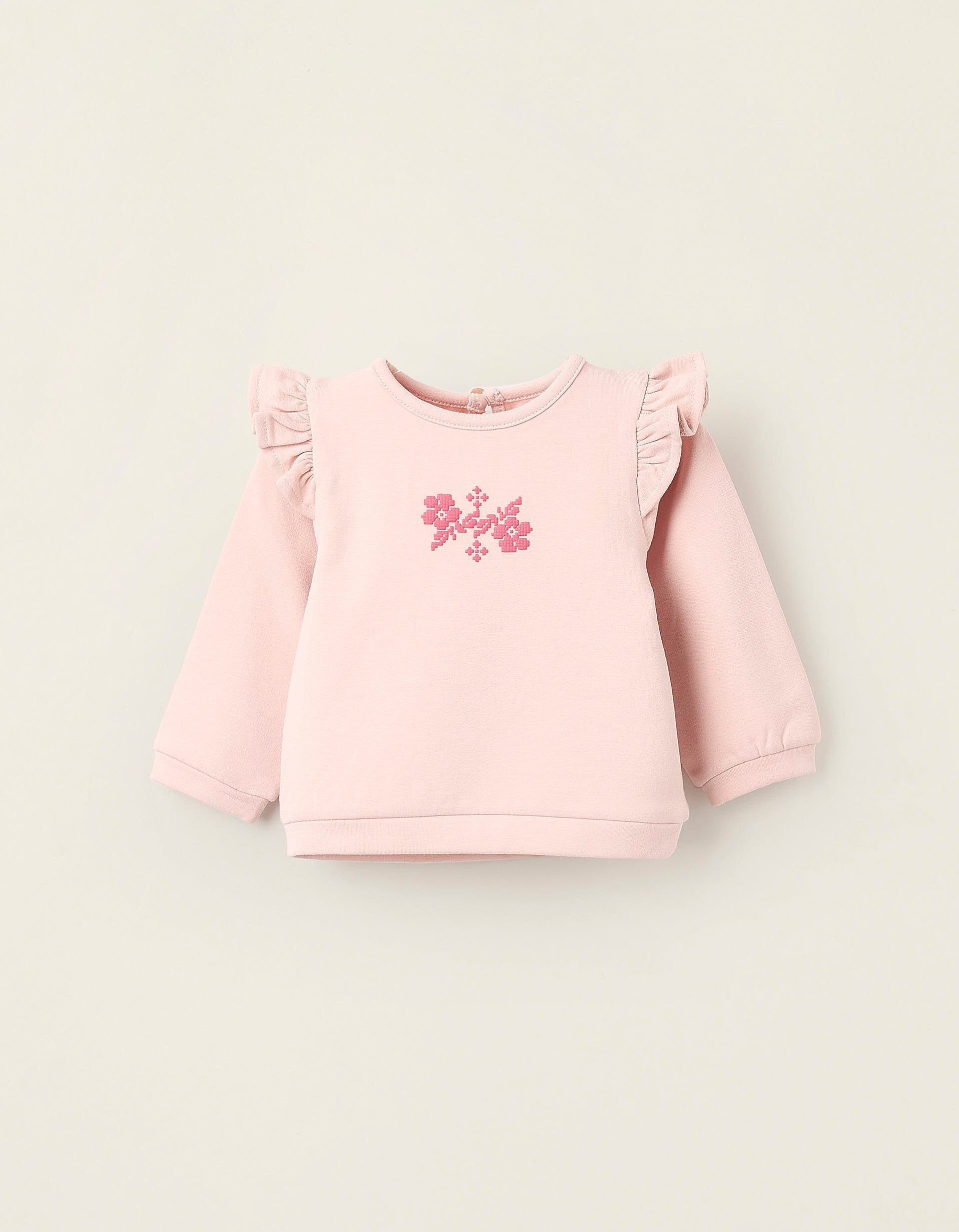 Sweatshirt with Ruffles for Newborn Girls, Pink