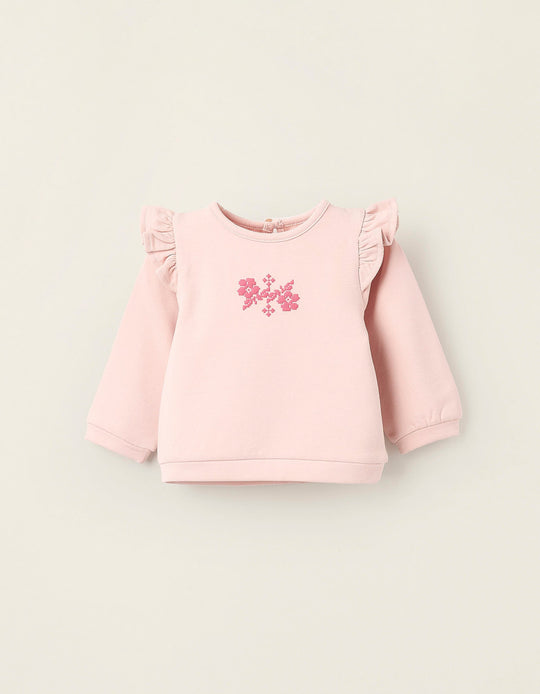 سويت شيرت بفرشات للبنات الرضع، وردي