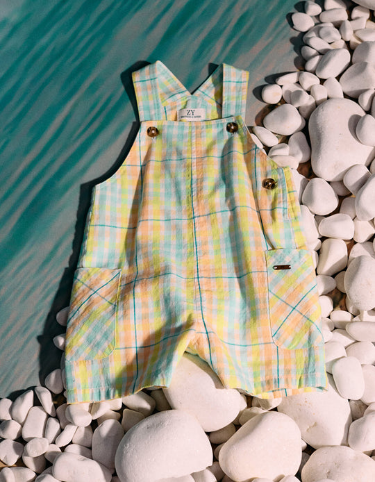 Cotton Checked Jumpsuit for Baby Boys 'B&S', Multicolour
