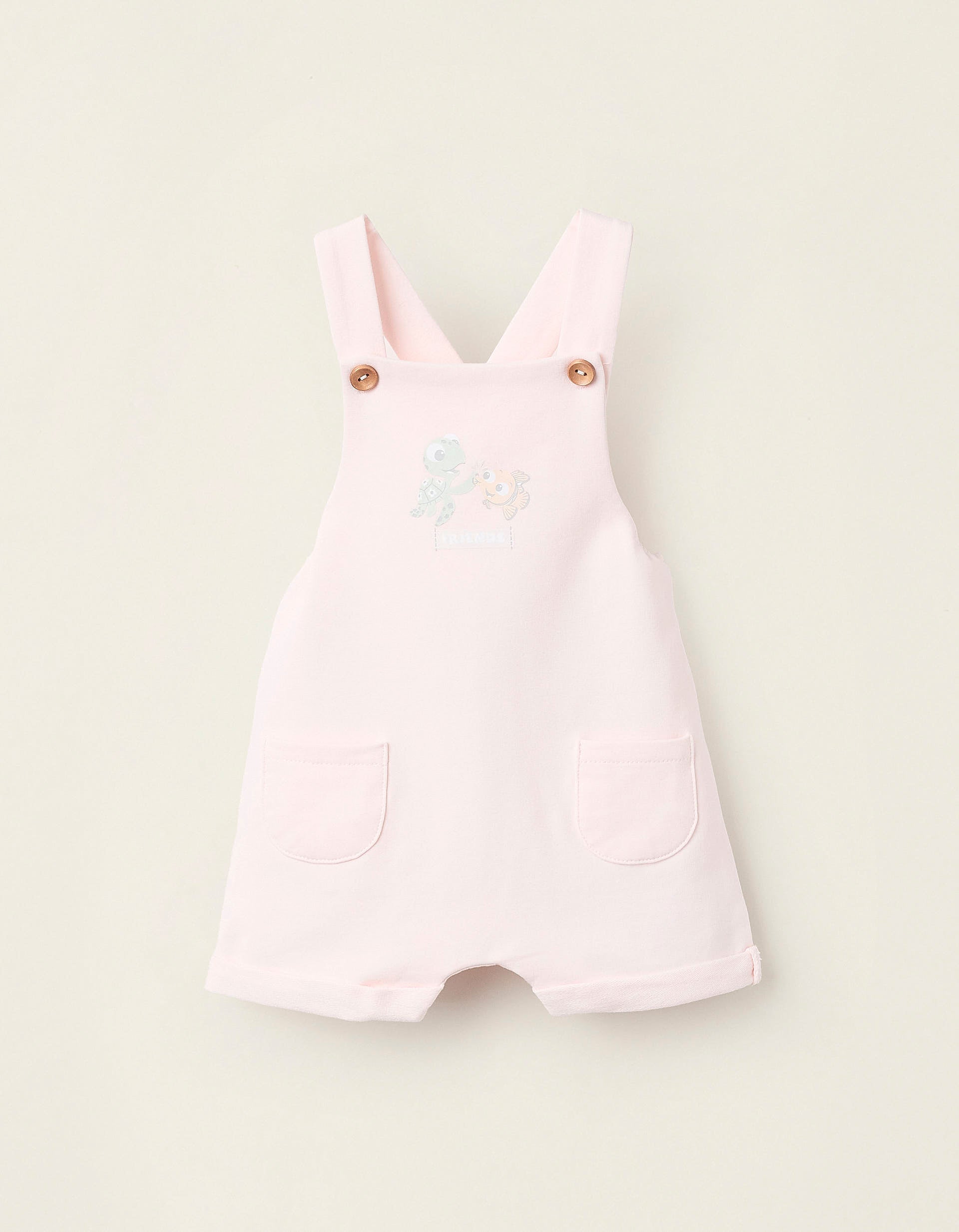 Dungarees with Prints for Newborn Girls 'Nemo', Light Pink