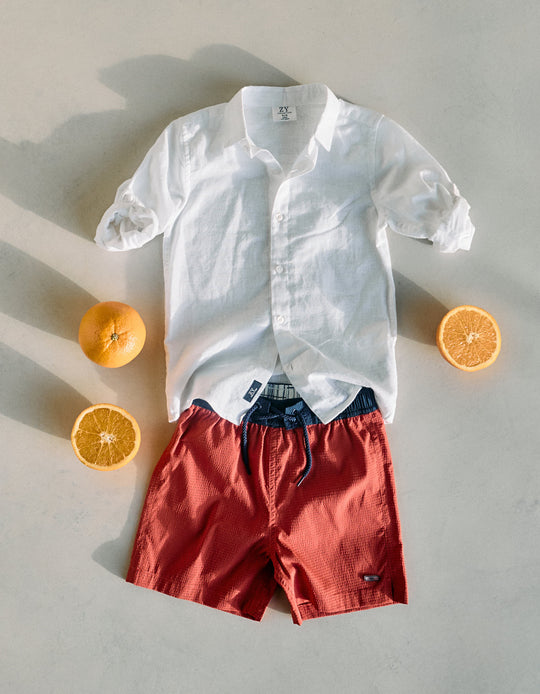 Swim Shorts for Boys 'You & Me', Red