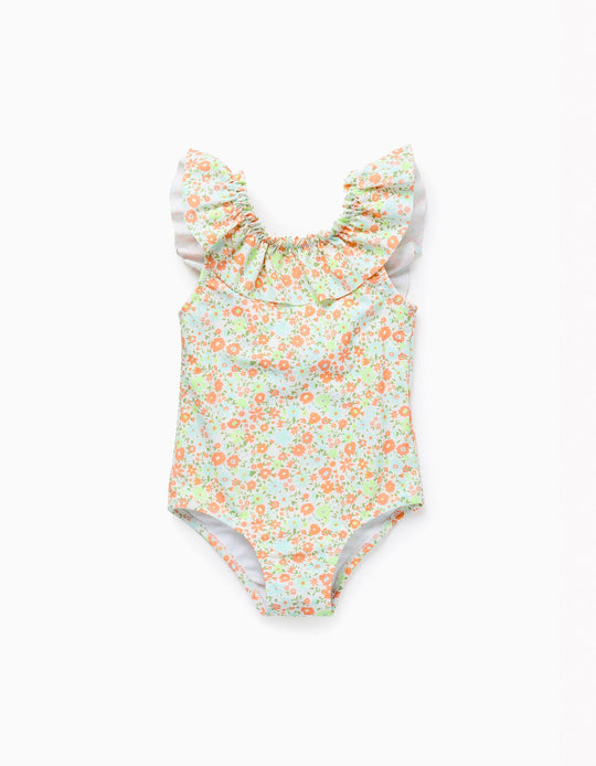 Floral Swimsuit with Ruffles for Baby Girls, Multicolour