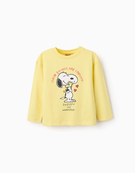 Long Sleeve T-shirt for Girls 'Snoopy & Woodstuck', Yellow
