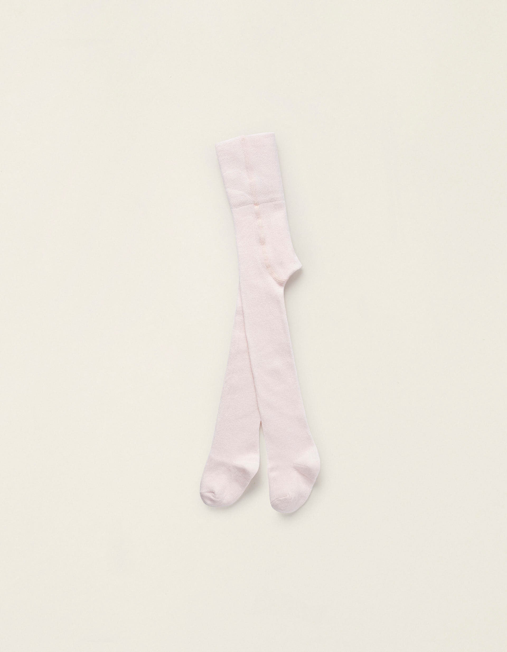 High-Waist Cotton Tights for Newborn Girls, Pink