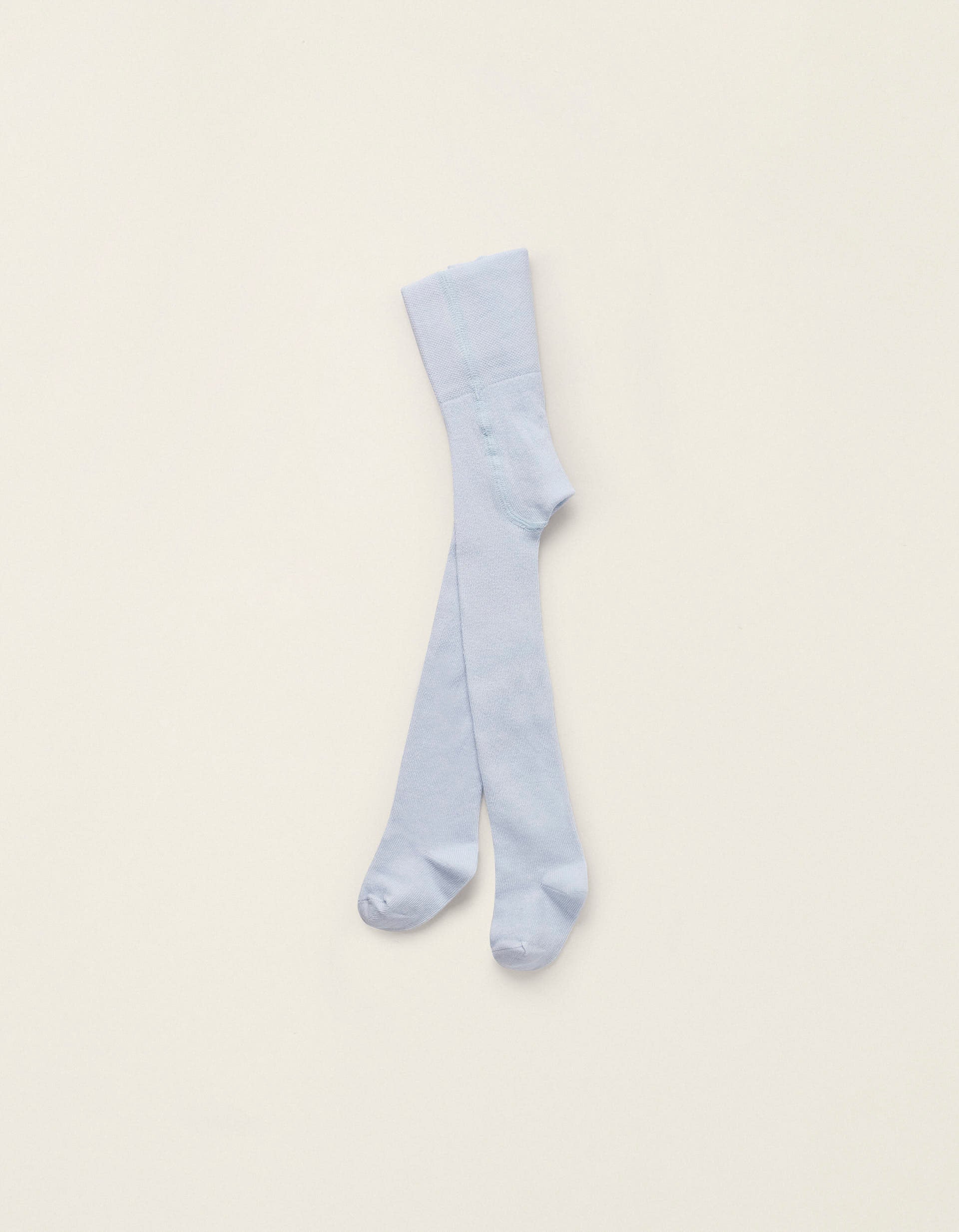 High-Waist Cotton Tights for Newborns, Blue