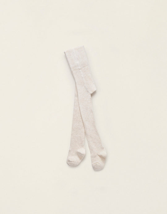Cotton Tights for Newborns, Beige