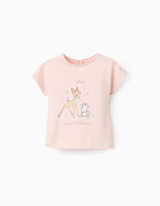 Cotton T-shirt for Baby Girls 'Bambi & Thumper', Pink