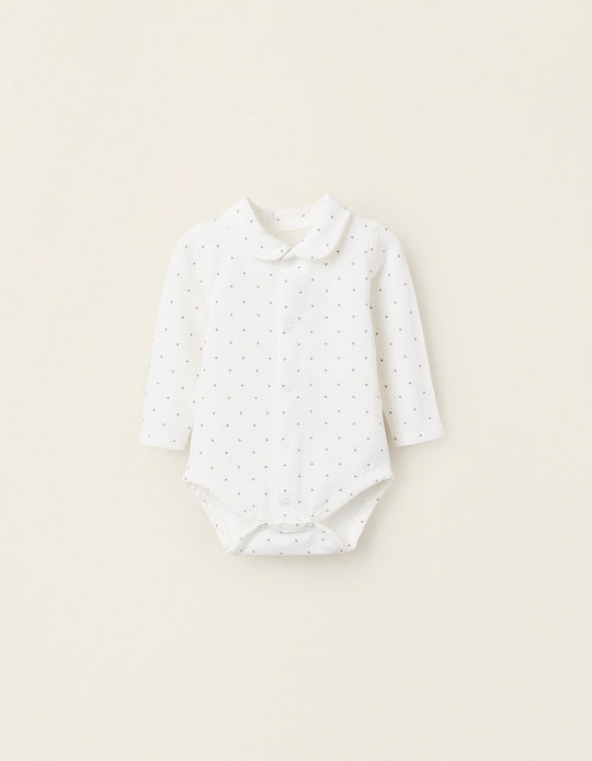 Bodysuit with Motif for Newborns 'Stars', White