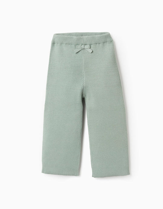 Ribbed pants, for girl, green