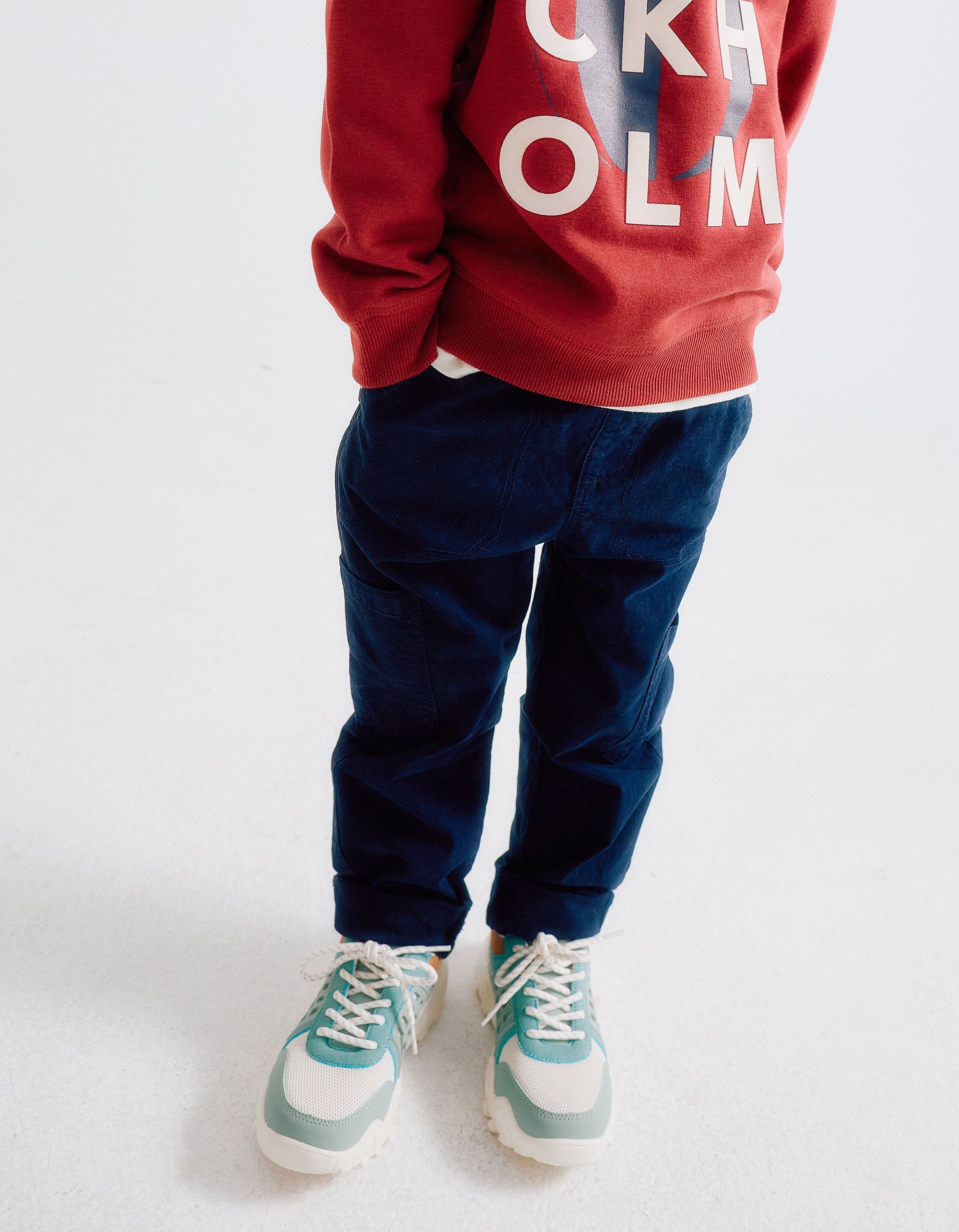 Cargo Trousers with Elasticated Waist and Drawstring for Boys, Dark Blue | La vie en Rose | KSA