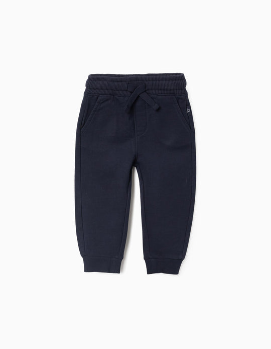 Joggers with Ribbed Waist for Baby Boys, Dark Blue