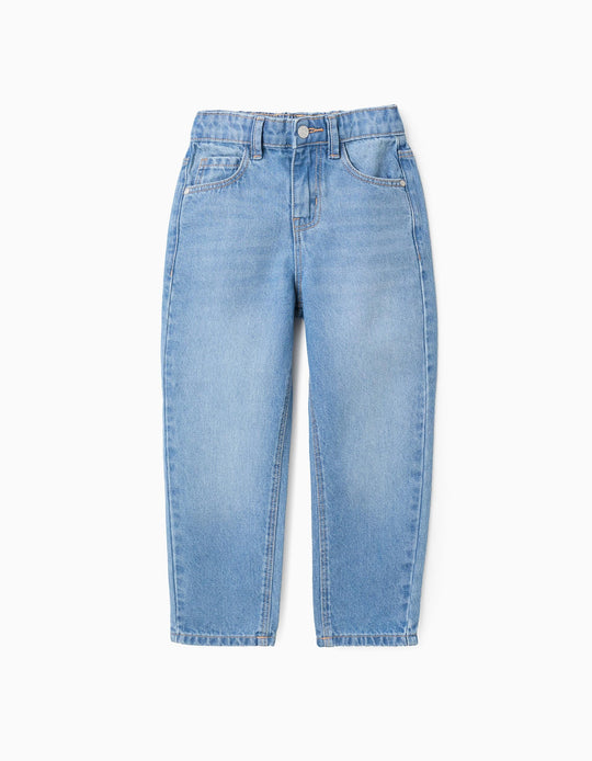Cotton Denim Trousers for Boys 'Baggy Fit', Blue