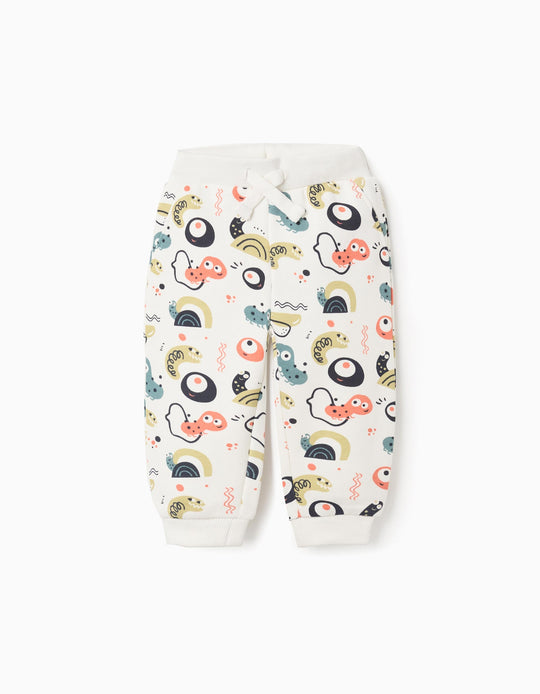 جوجرز مُمشّط بنقشة للأولاد "Bugs"، أبيض