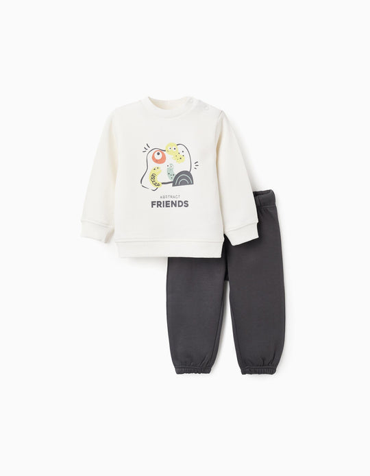 Brushed Tracksuit for Boys 'Friends', White/Grey