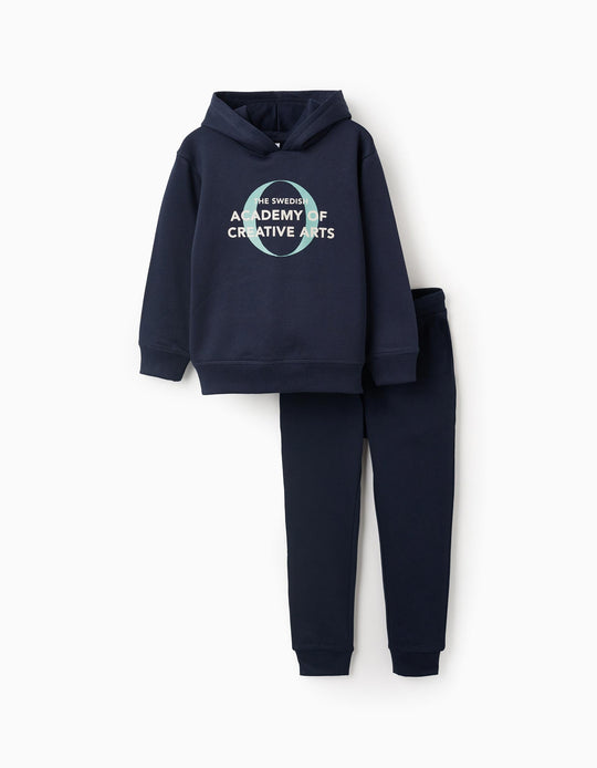Brushed Tracksuit for Boys 'Creative Arts', Dark Blue