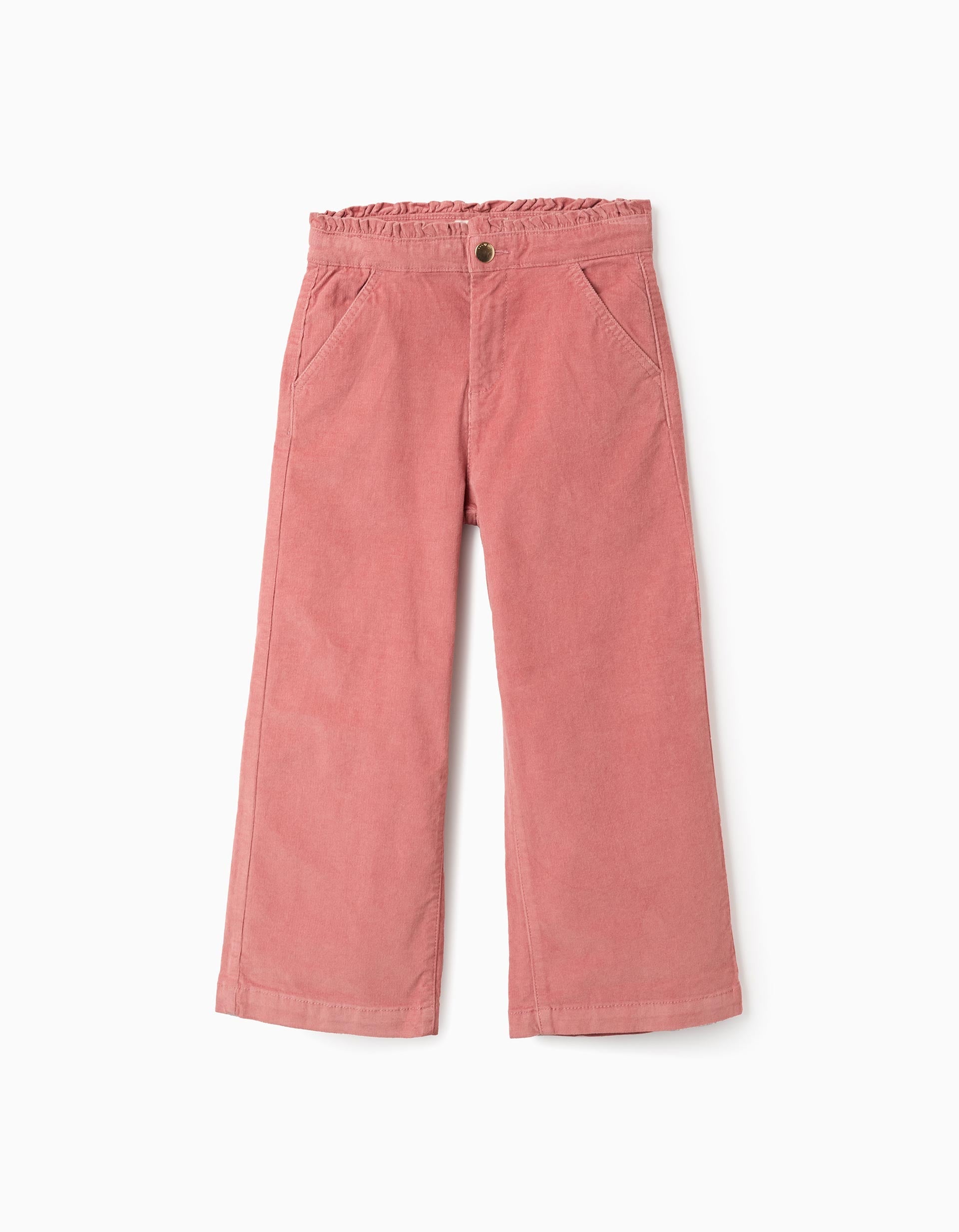 Wide Leg Corduroy Trousers for Girls, Pink | Ziddy KSA