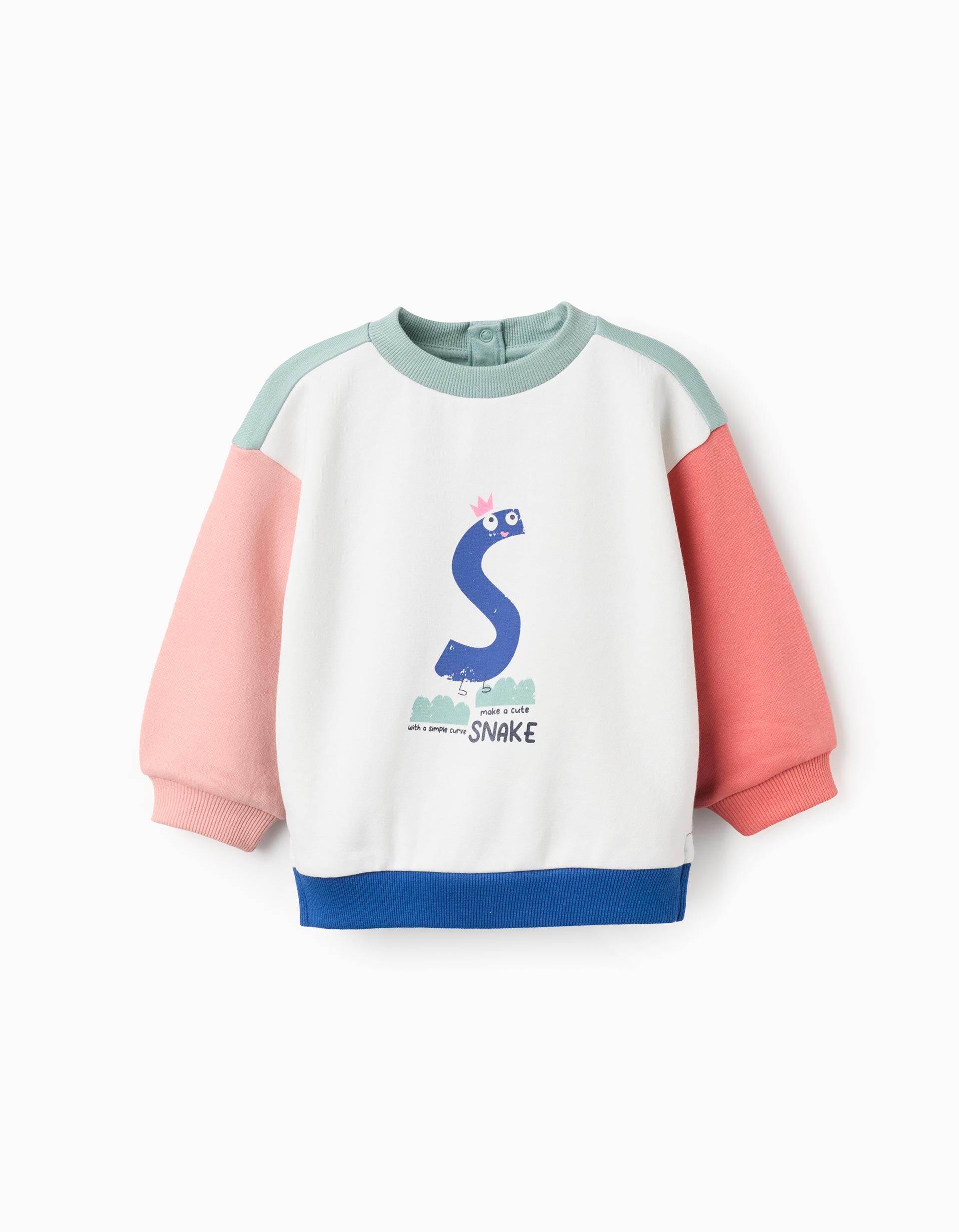 Brushed Sweatshirt with Colour Block for Baby Boys 'Snake', Multicolour | Ziddy KSA