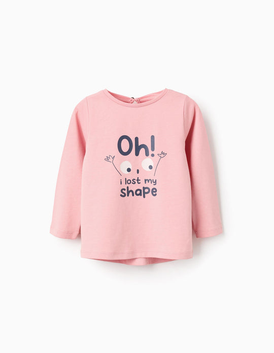 Long Sleeve T-Shirt for Baby Girls 'Shapes', Pink