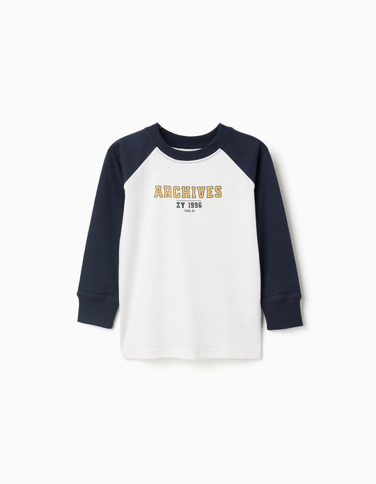 تيشيرت جيرسيه بأكمام طويلة، أزرق داكن، ‏5/6 سنوات