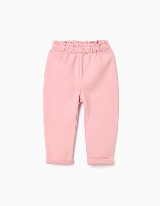 Brushed Joggers for Baby Girls, Pink