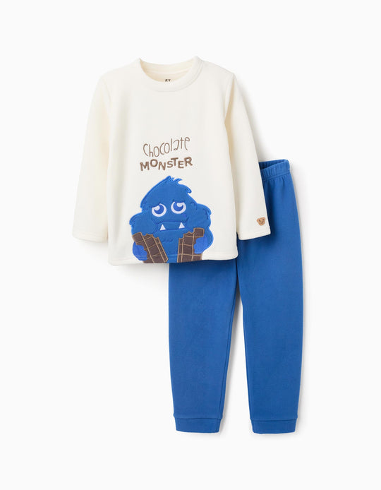 Polar Pyjama for Boys 'Monster of Emotions', White/Blue
