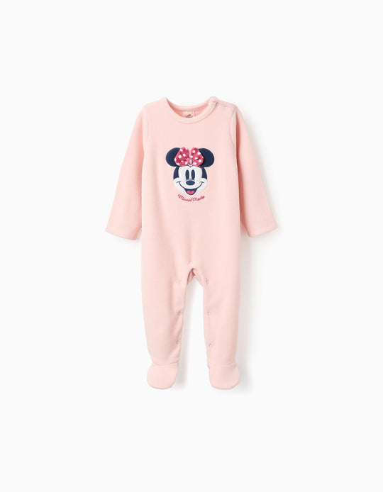 Polar babygrow with Minnie embroidery for baby girls, pink
