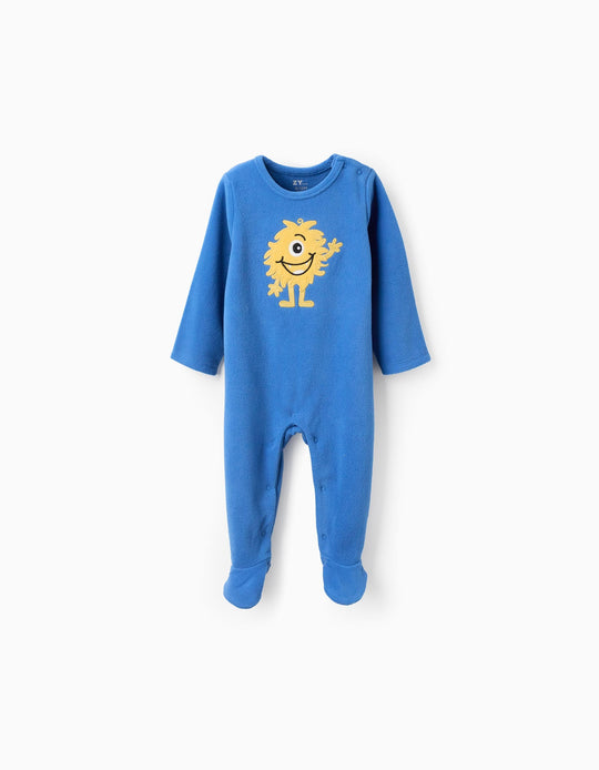 Polar babygrow with embroidery 'Emotions' for baby boys, blue