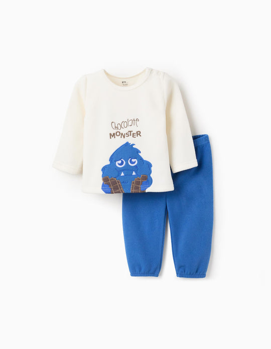 Polar Pyjama for Baby Boys 'Monster of Emotions', White/Blue