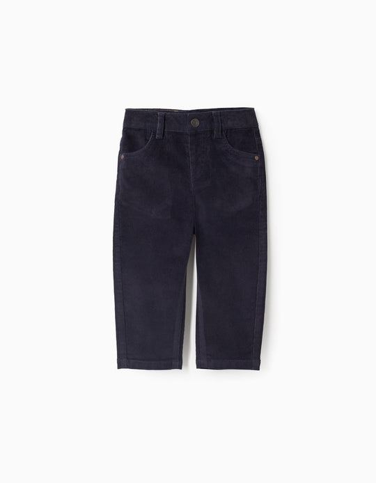 Corduroy Trousers for Baby Boys, Dark Blue