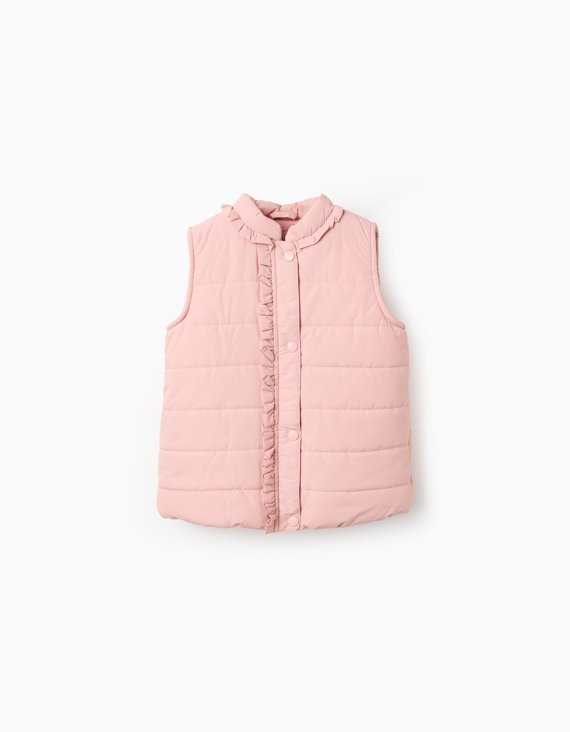Padded Gilet with Ruffles and Polar Lining for Baby Girls, Pink | La vie en Rose | KSA