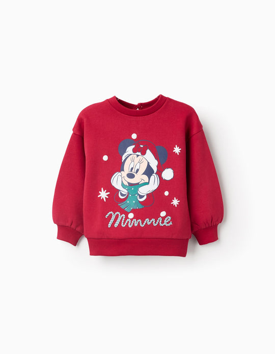 Christmas Sweatshirt for Newborn Girls 'X-Mas Minnie', Red
