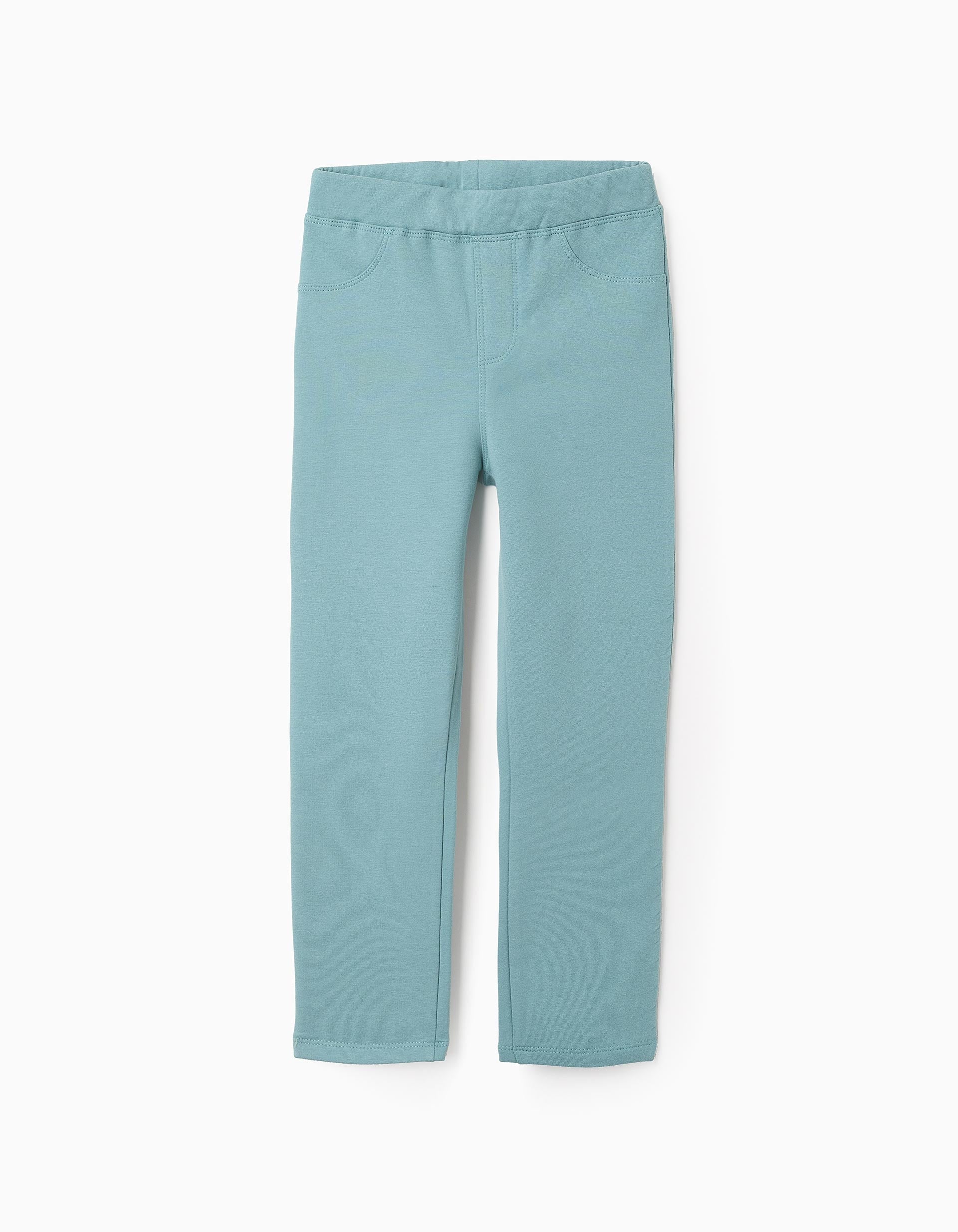 Brushed Jeggings with Adjustable Waist for Girls, Aqua Green | La vie en Rose | KSA