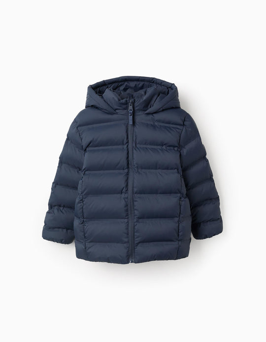 Padded Jacket with Hood for Boys, Dark Blue