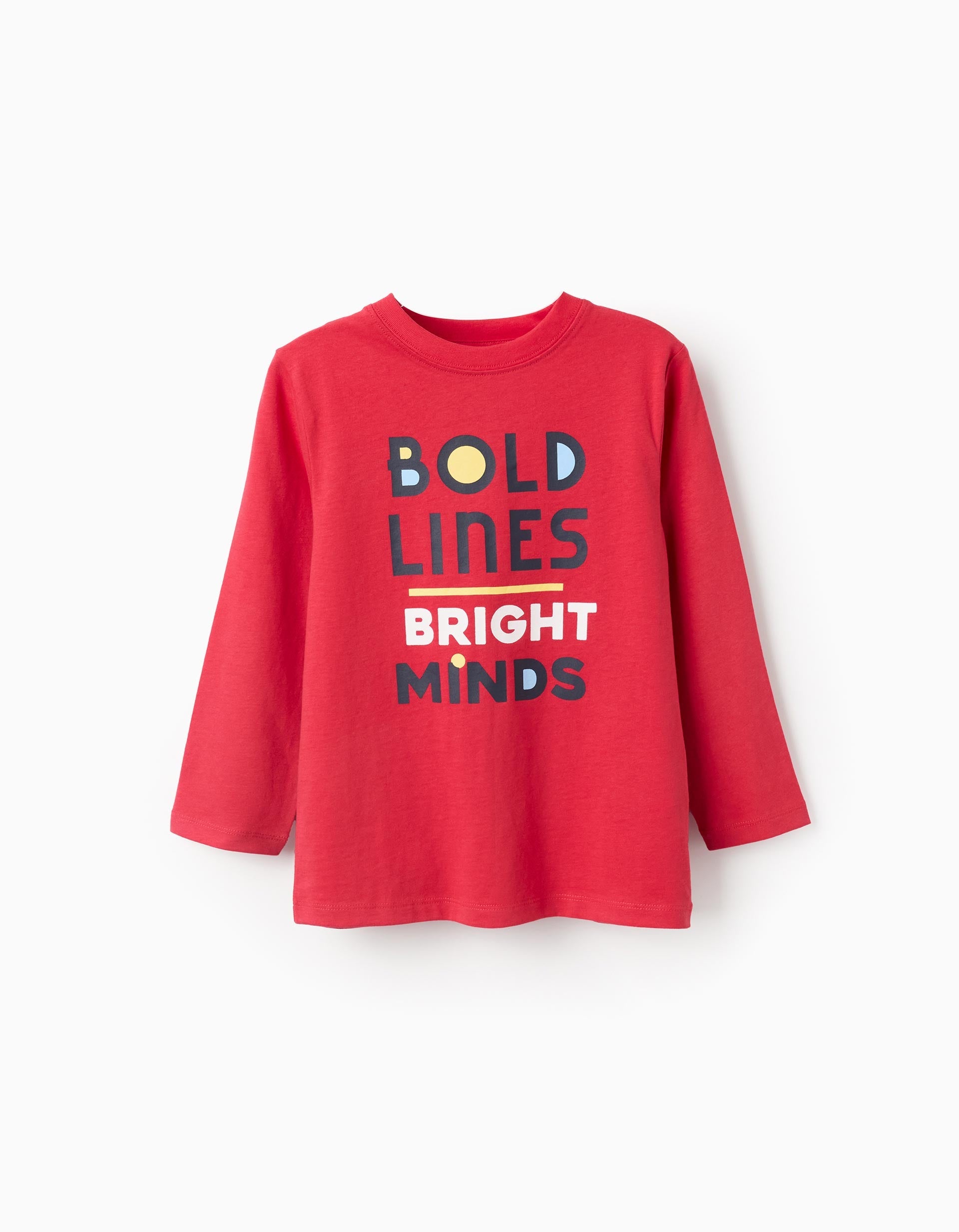 Long Sleeve Cotton T-shirt for Boys 'Bold', Red | Ziddy KSA