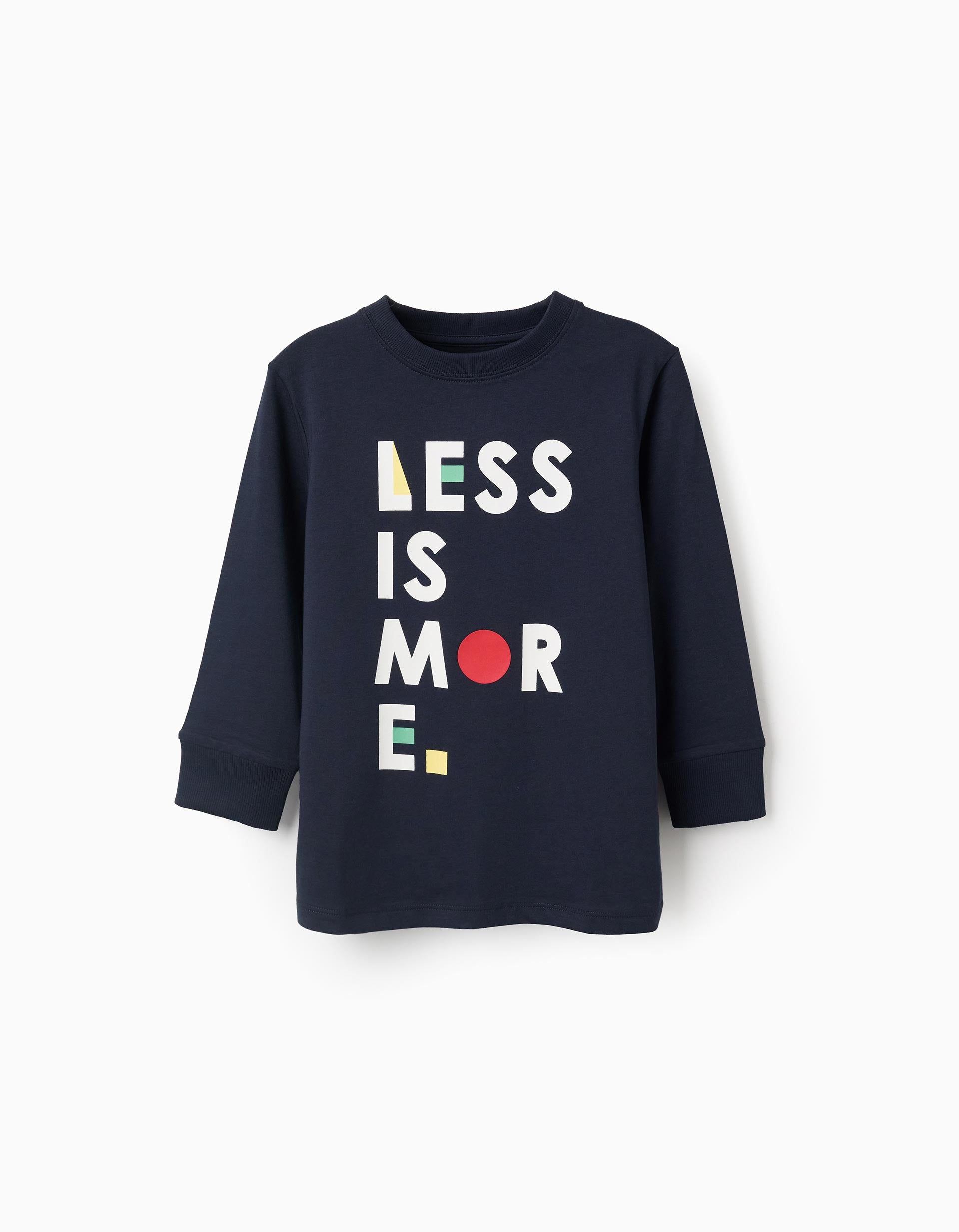 Long Sleeve Cotton T-shirt for Boys 'Dot', Dark Blue | Ziddy KSA