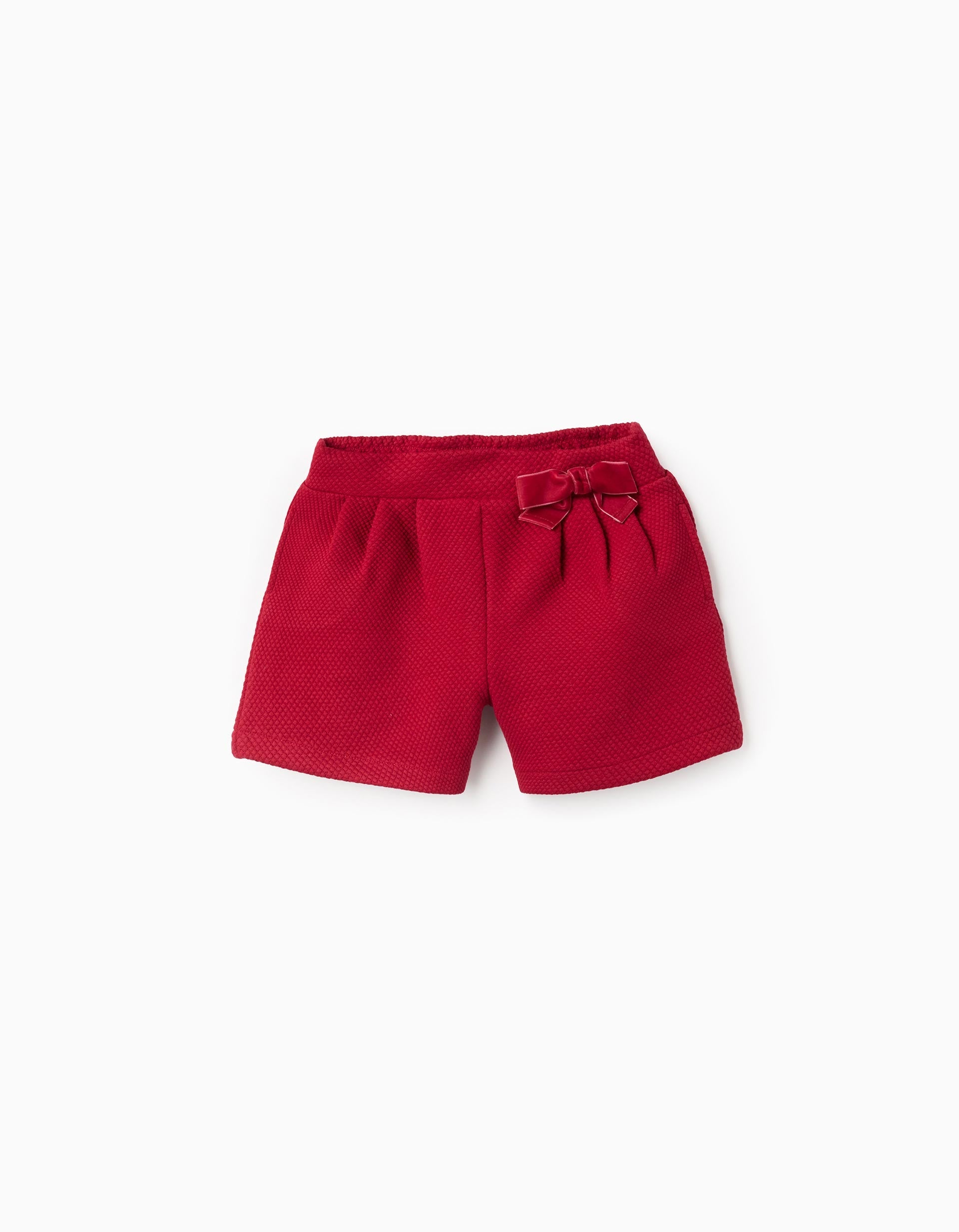 Textured Shorts for Girls, Red | Ziddy KSA