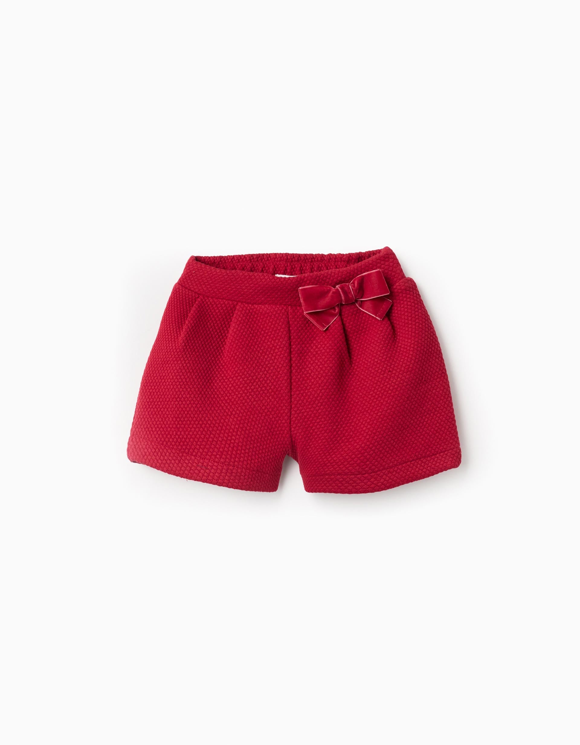 Textured Shorts for Baby Girls, Red | Ziddy KSA