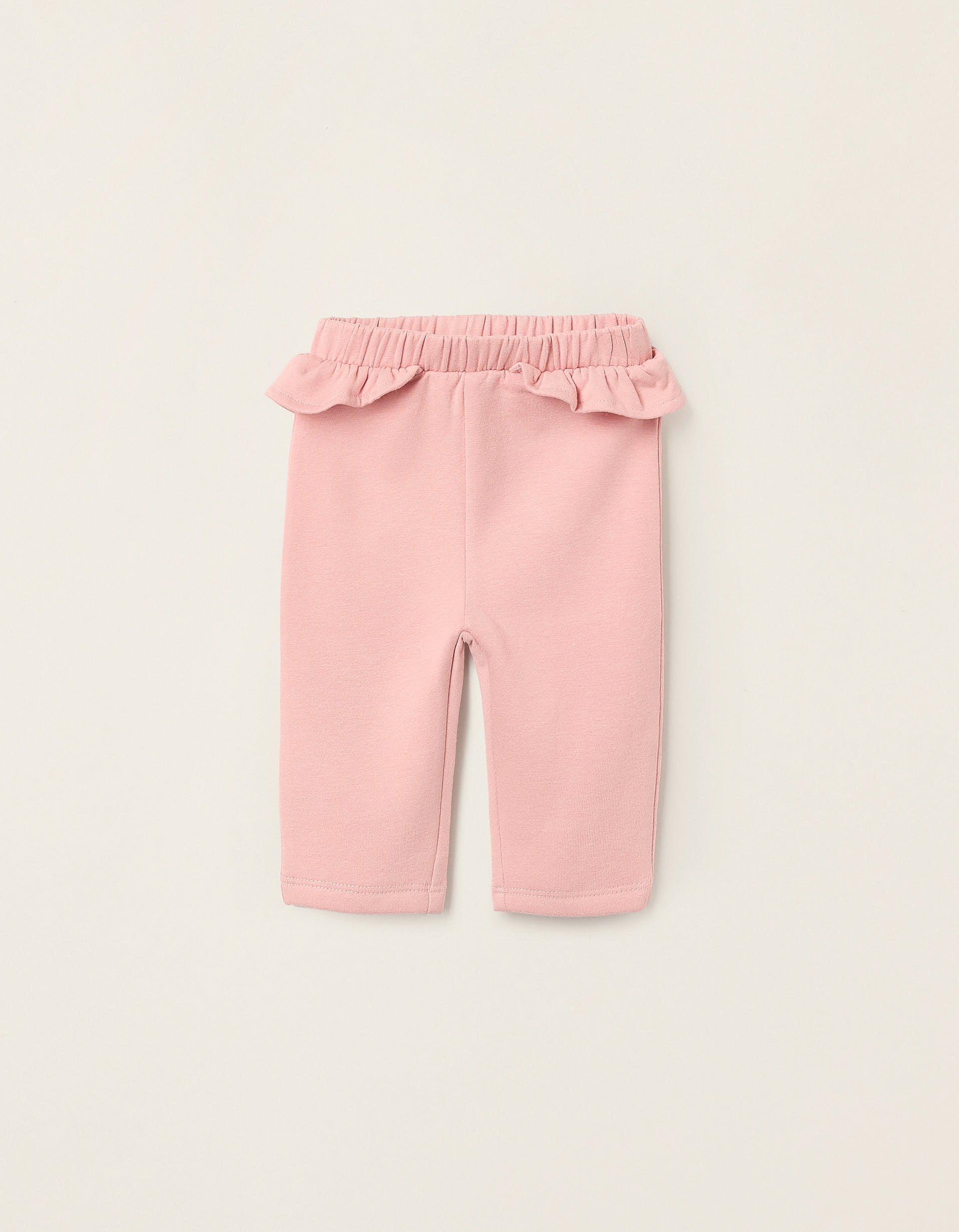 Fleece Trousers Waist with Ruffles for Newborn Girls, Pink | La vie en Rose | KSA