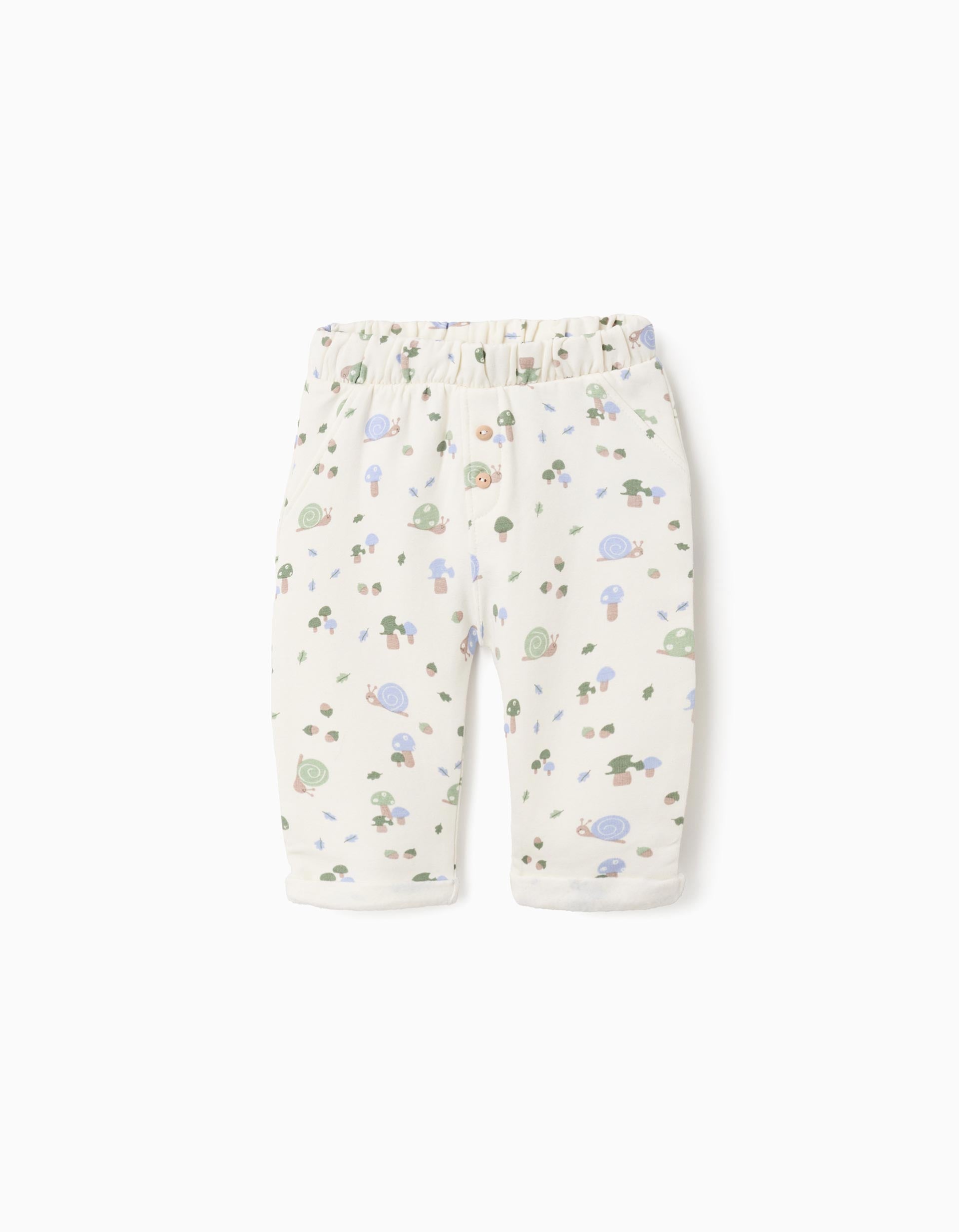 Brushed Joggers for Newborns 'Snail', Beige | Ziddy KSA