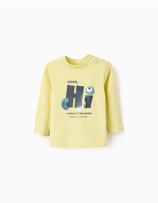 Cotton Long Sleeve T-Shirt for Baby Boys 'Dot', Yellow