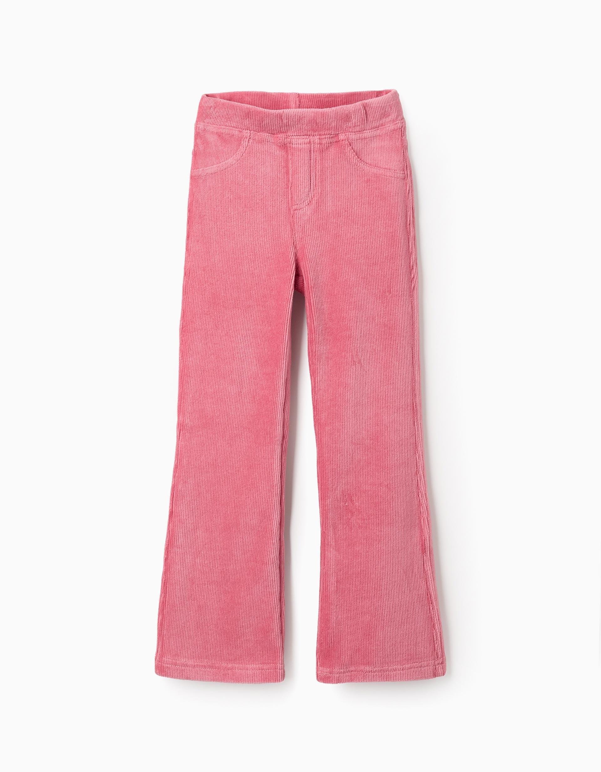 Flared corduroy leggings for girls, pink | Ziddy KSA