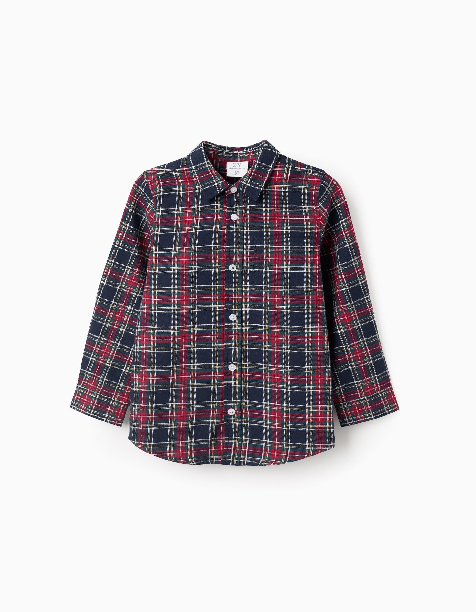 Flannel Check Shirt for Boys 'B&S', Red/Blue | Ziddy KSA