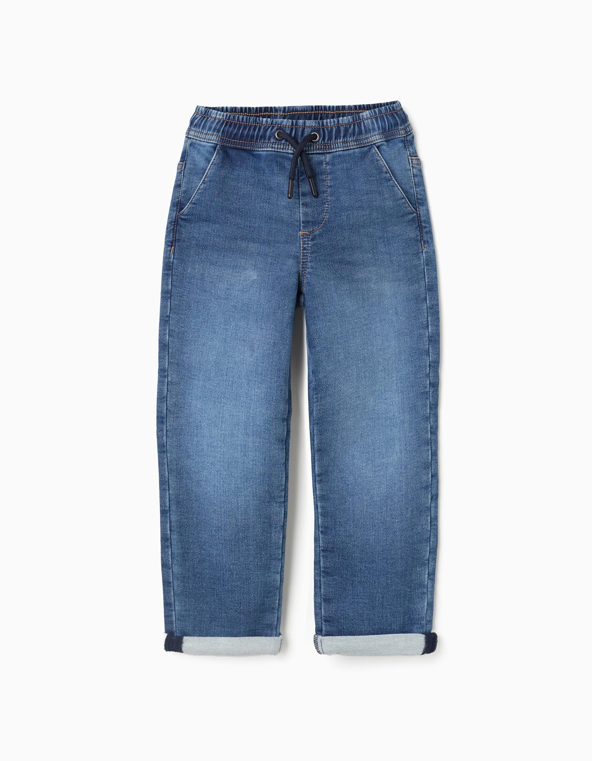 Slim denim joggers for boys, blue | Ziddy KSA